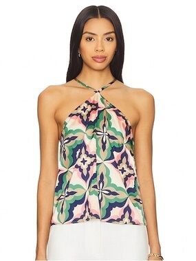 REVOLVE Misa Lina Top in Prismatic Tile • Halter Women’s size Medium new no tags